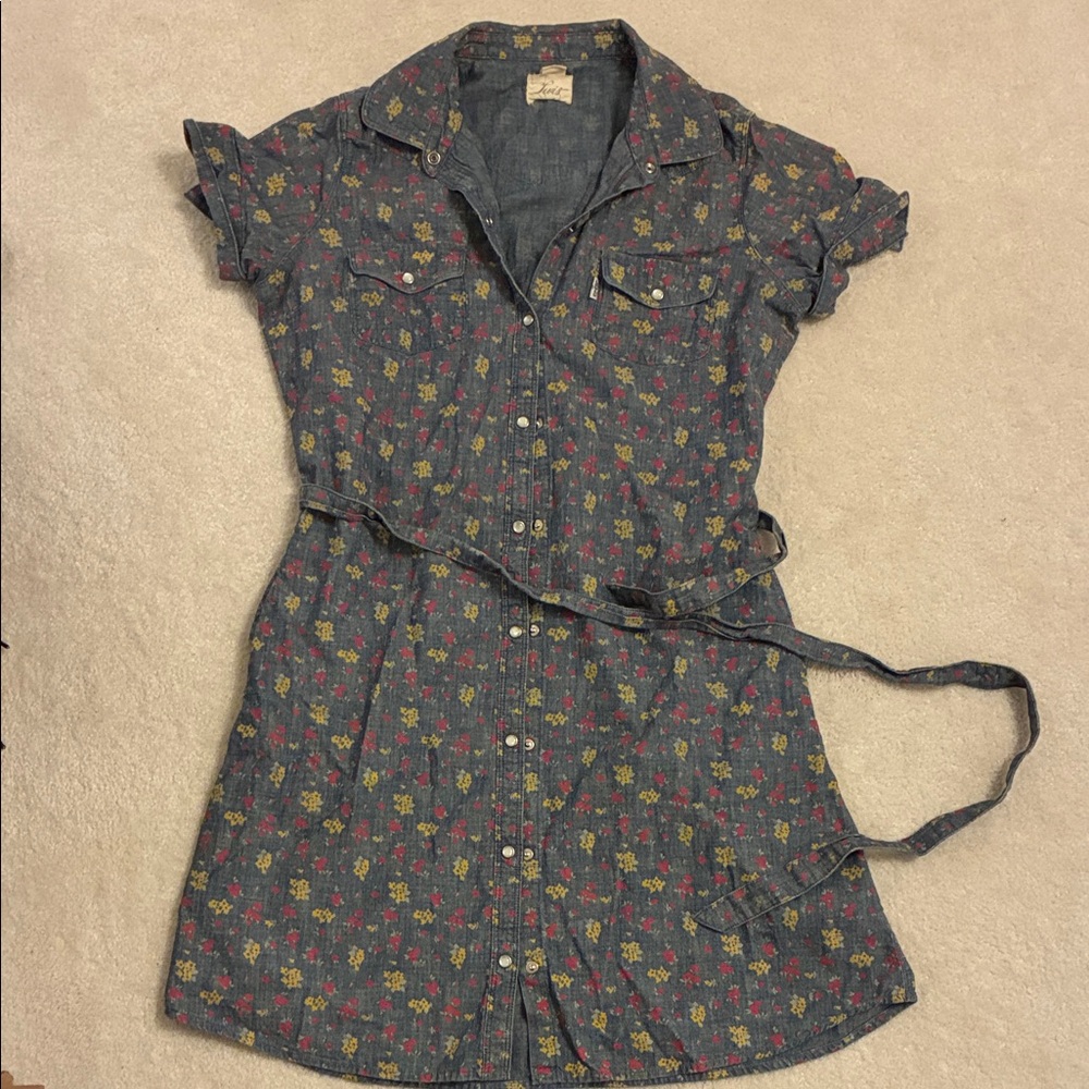 Vintage Levis Floral Denim Dress